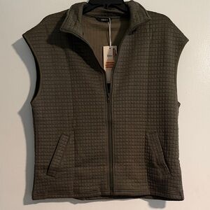 Olive Quilted Sleeveless Vest